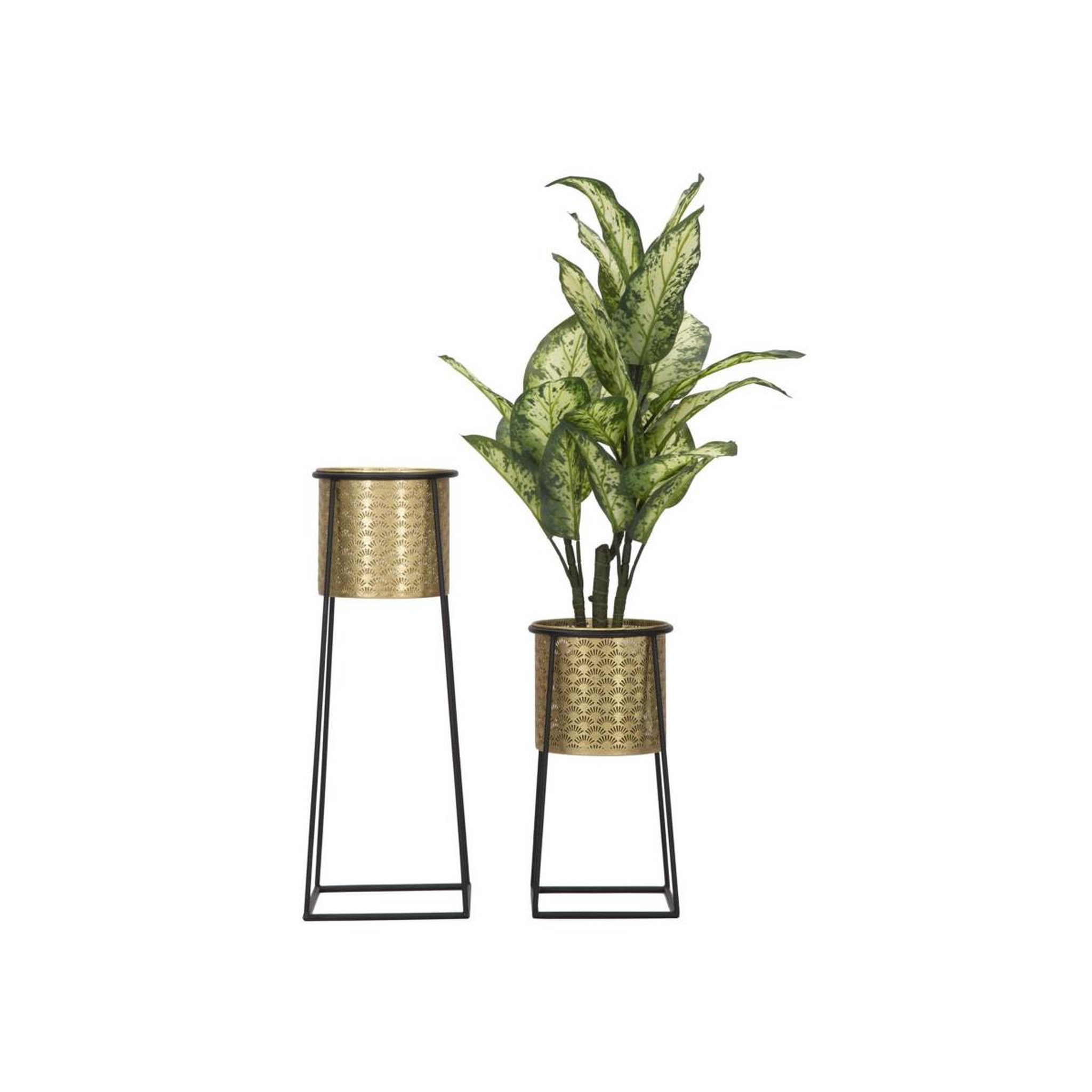 Voir la diapositive 5 : Paris Prix Lot de 2 cache-pots sur pied  velma  70cm or