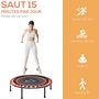 Voir la diapositive 4 : HOMCOM Trampoline de Fitness / gymnastique haute performance Ø 102 cm élastiques Bungee utilisation intérieure extérieure orange noir