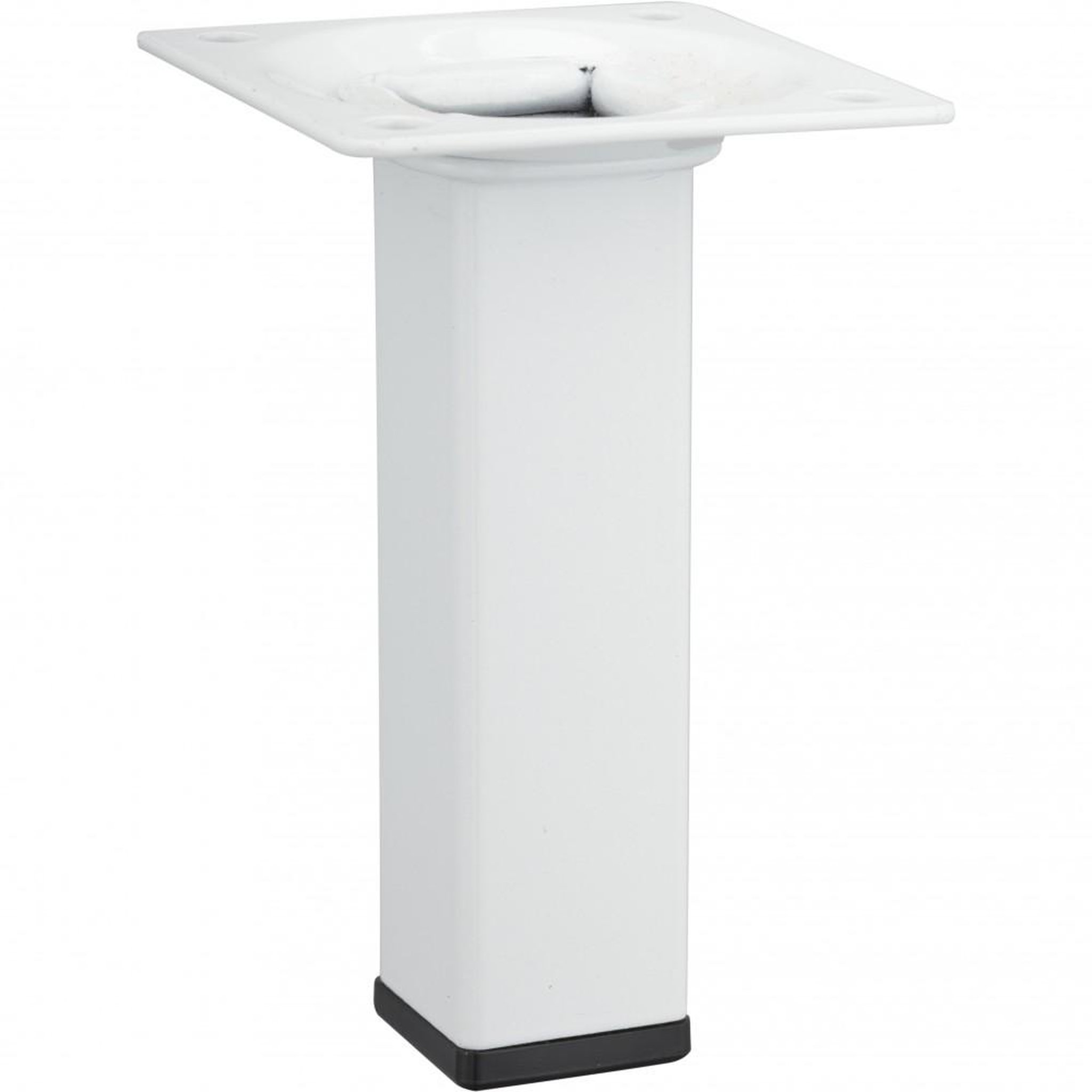 CENTRALE BRICO Pied de meuble carré fixe acier époxy blanc, 10 cm