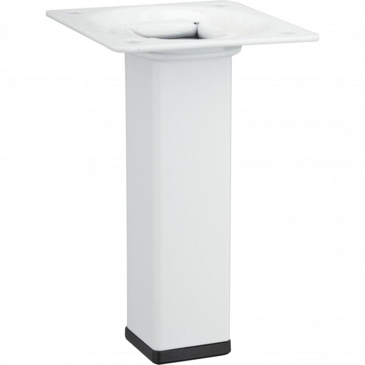 CENTRALE BRICO Pied de meuble carré fixe acier époxy blanc, 10 cm