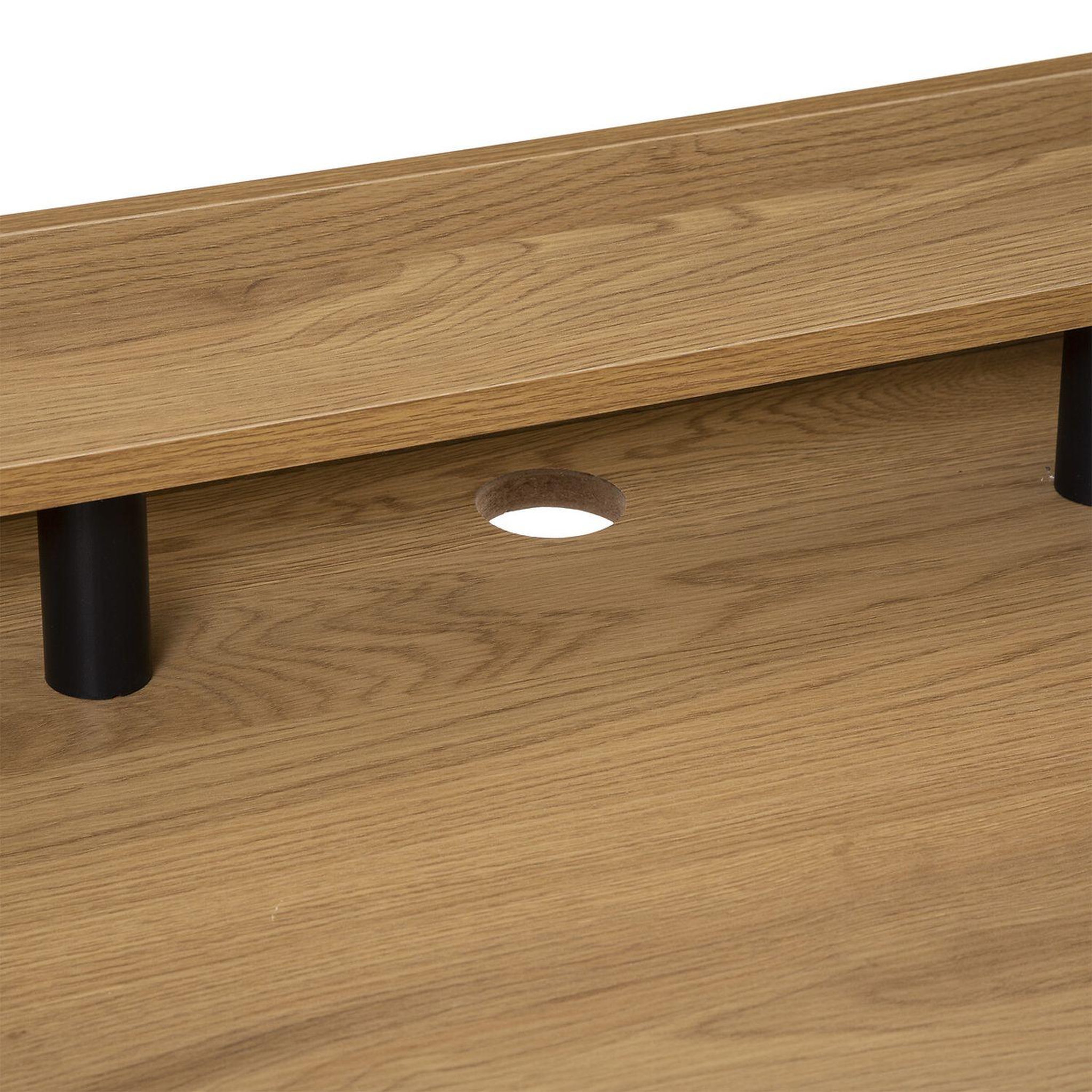 Voir la diapositive 2 : ATMOSPHERA Bureau josan en mdf avec 1 tiroir de rangement central - effet chêne