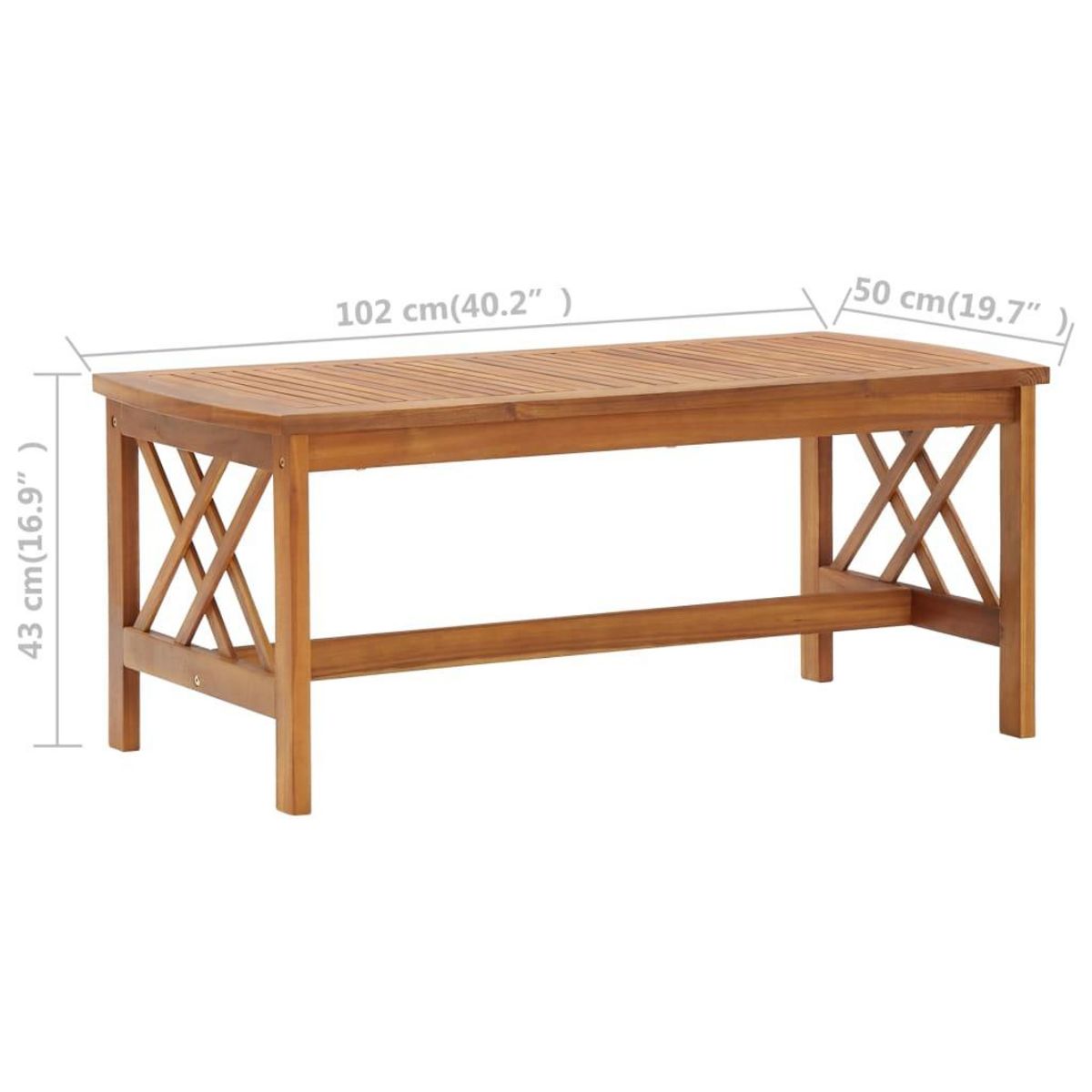 VIDAXL Table basse 102x50x43 cm Bois d'acacia solide