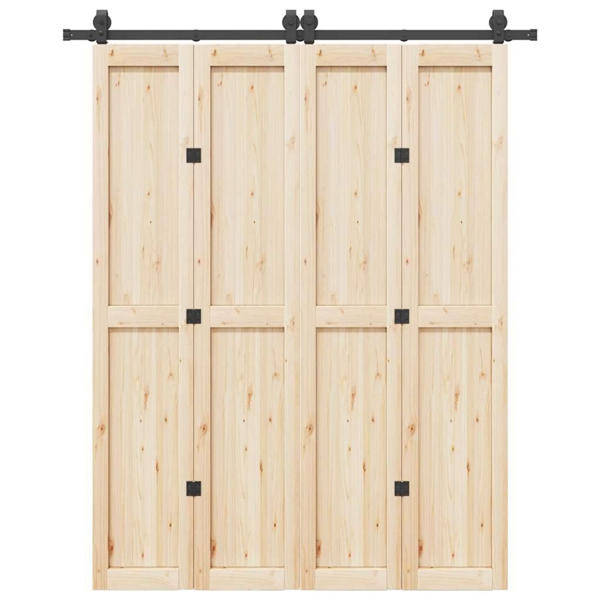 VIDAXL Kit de quincaillerie de porte coulissante 183 cm Acier Noir
