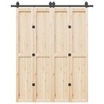 VIDAXL Kit de quincaillerie de porte coulissante 183 cm Acier Noir