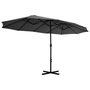 Voir la diapositive 4 : VIDAXL Parasol d'exterieur poteau en aluminium 460x270 cm anthracite