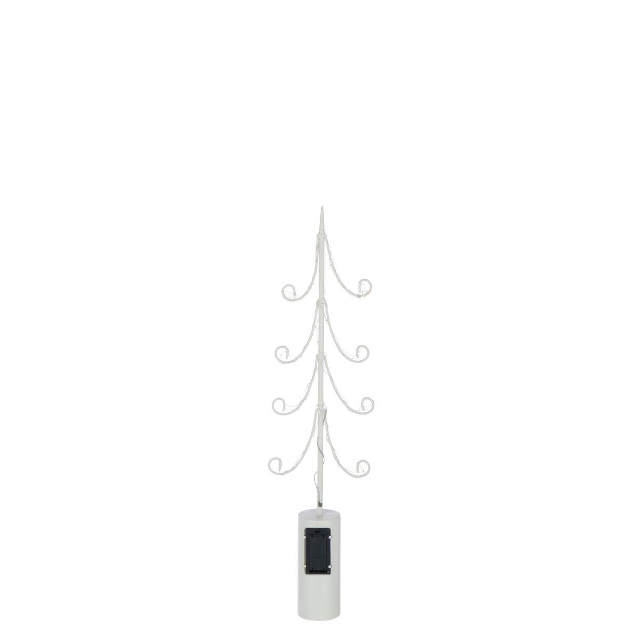 Voir la diapositive 3 : J-LINE Sapin à led en métal  cylindre  59cm blanc