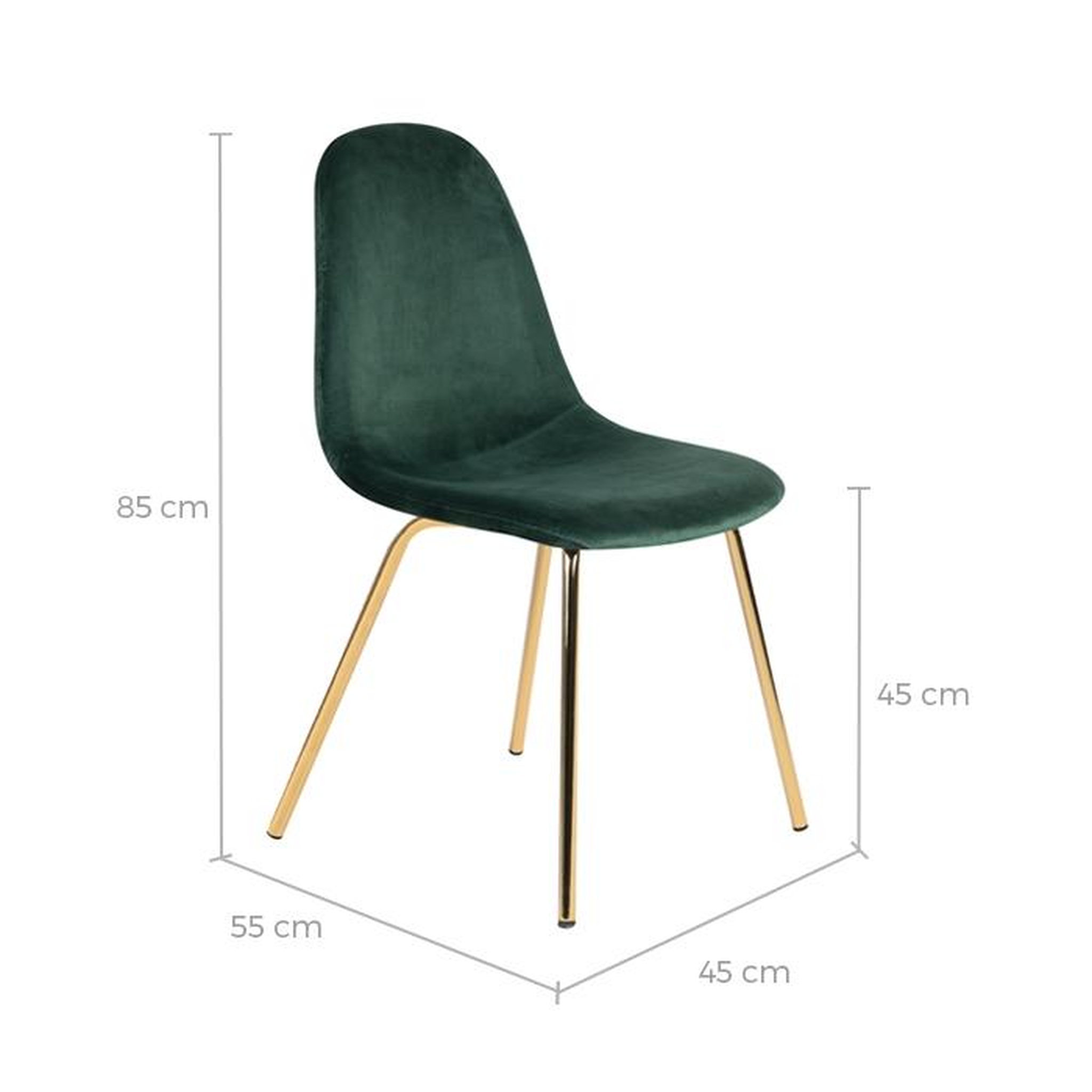 Voir la diapositive 4 : Rendez vous déco Lot de 2 chaises en velours vert - Skuli