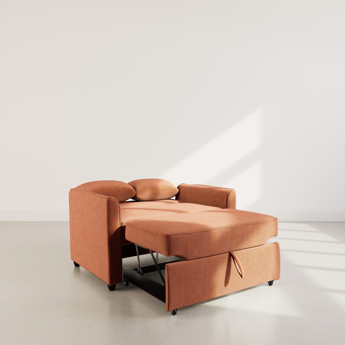 BEST MOBILIER Ernest - canapé droit 2 places convertible en velours côtelé