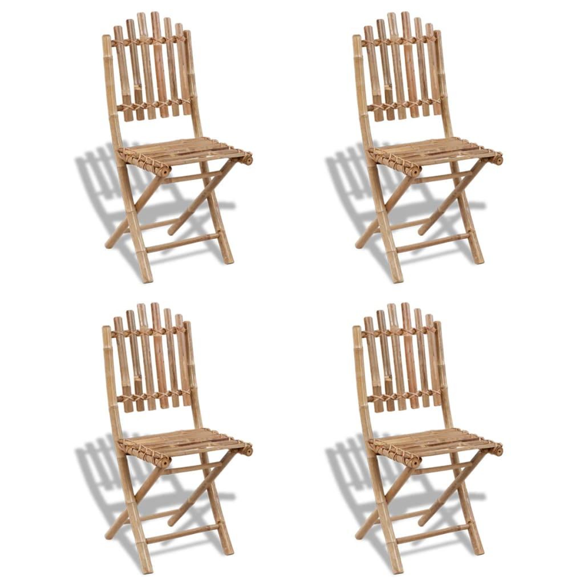 Voir la diapositive 4 : VIDAXL Ensemble a manger d'exterieur pliable 5 pcs bambou