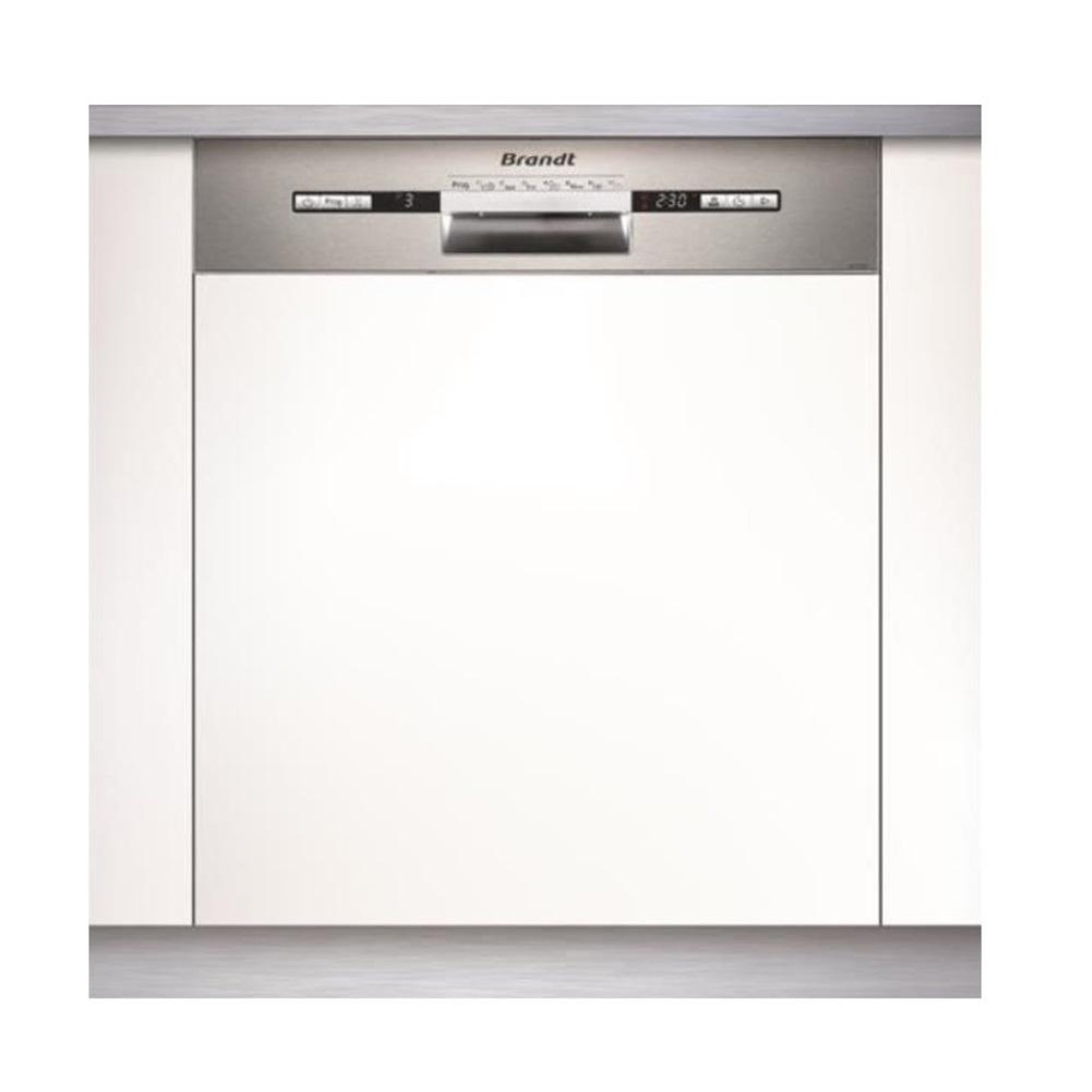 Voir la diapositive 1 : BRANDT Lave-vaisselle 60cm 12c 47db a++ intégrable avec bandeau inox - vh1772x