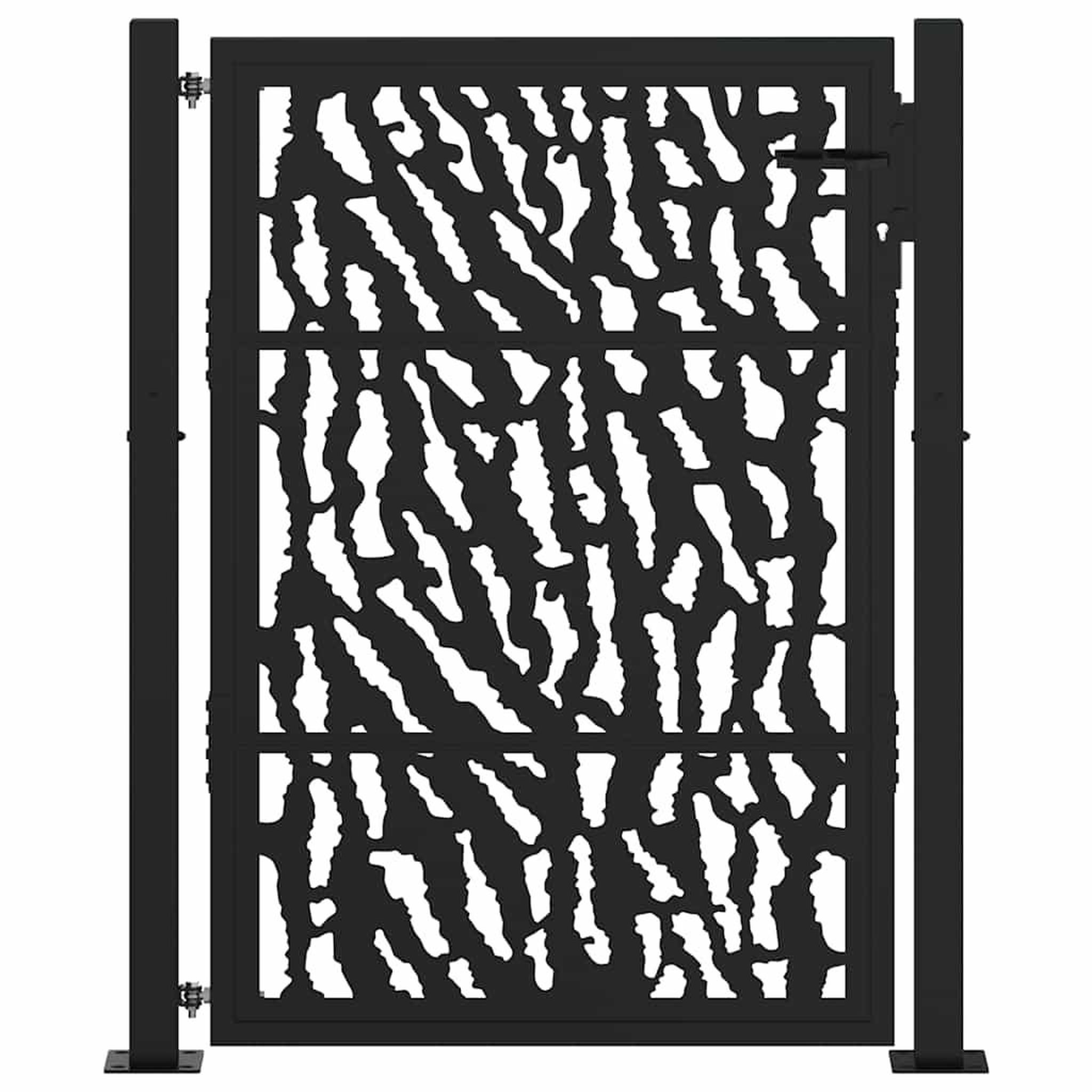 Voir la diapositive 3 : VIDAXL Portail de jardin noir 105x130 cm acier conception de traces