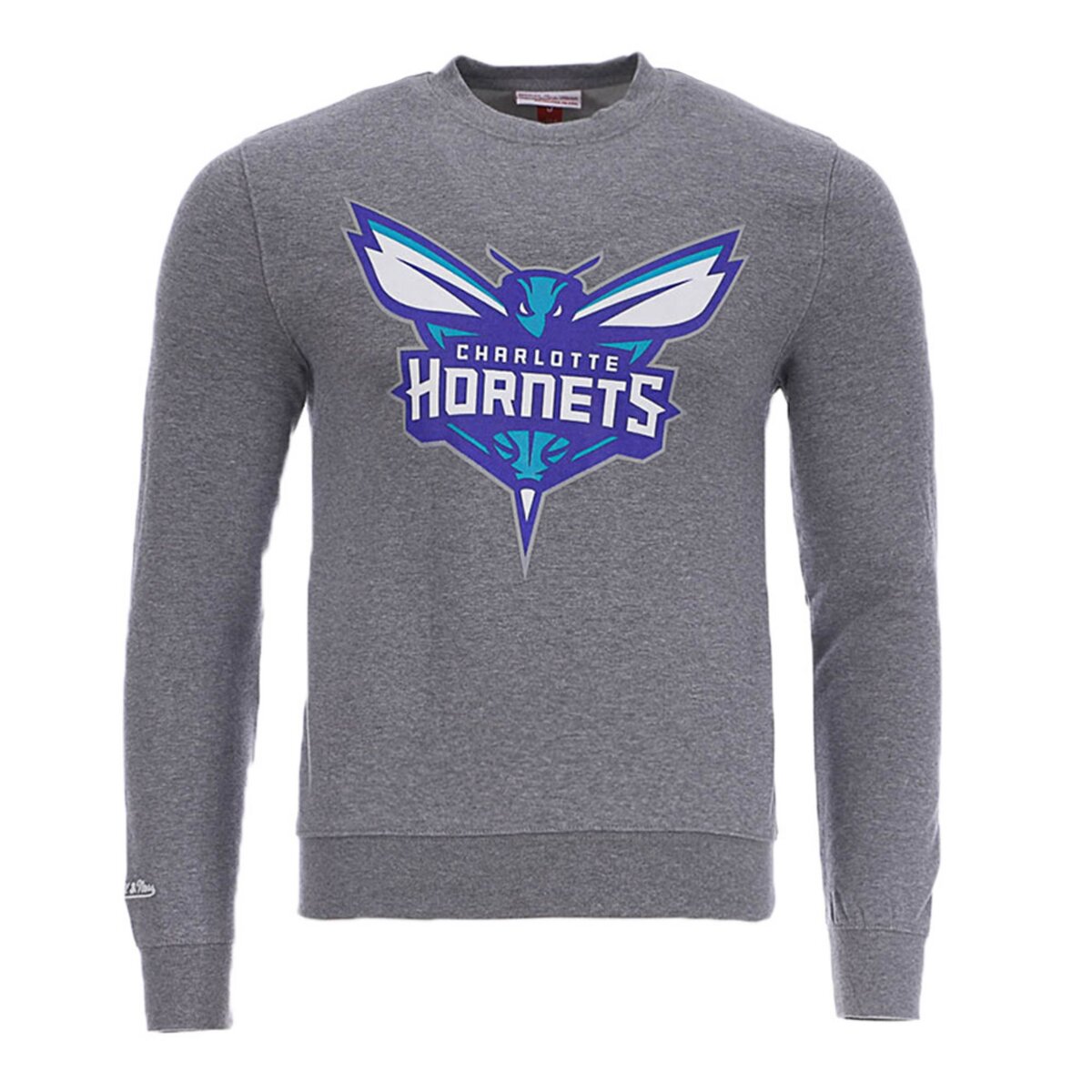  Hornets Sweat gris homme Mitchell and Ness Team Logo