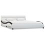 VIDAXL Cadre de lit avec LED Blanc et noir Similicuir 160 x 200 cm