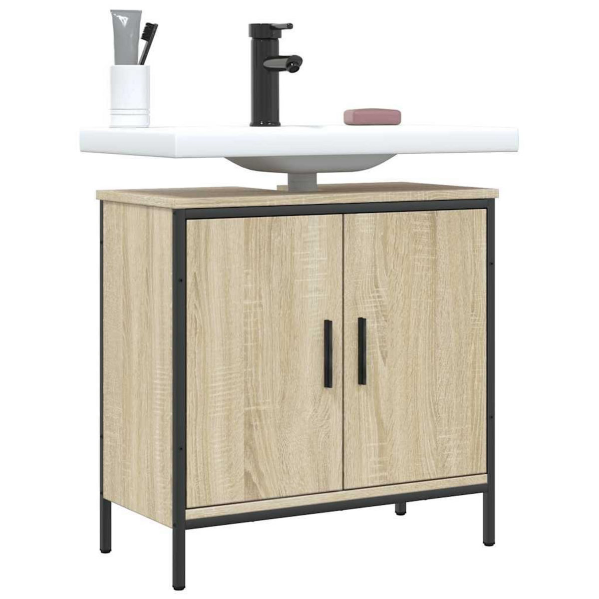VIDAXL Armoire lavabo de salle de bain chene sonoma 60x30x60 cm