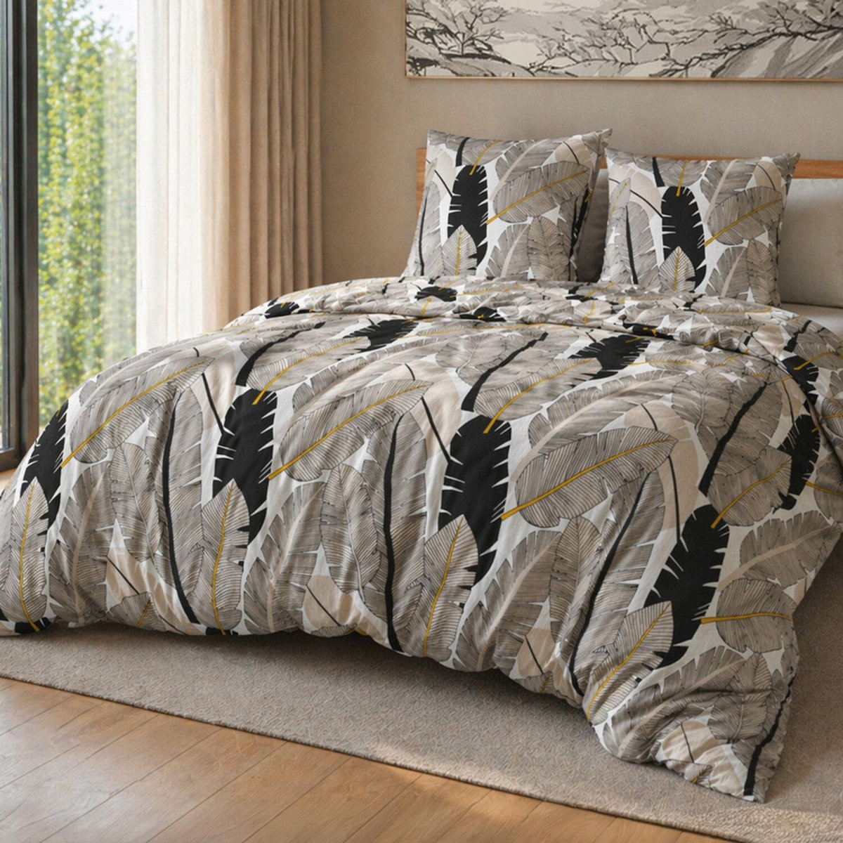 Les Ateliers du Linge Parure housse de couette 100% microfibre 75gsm plumeti