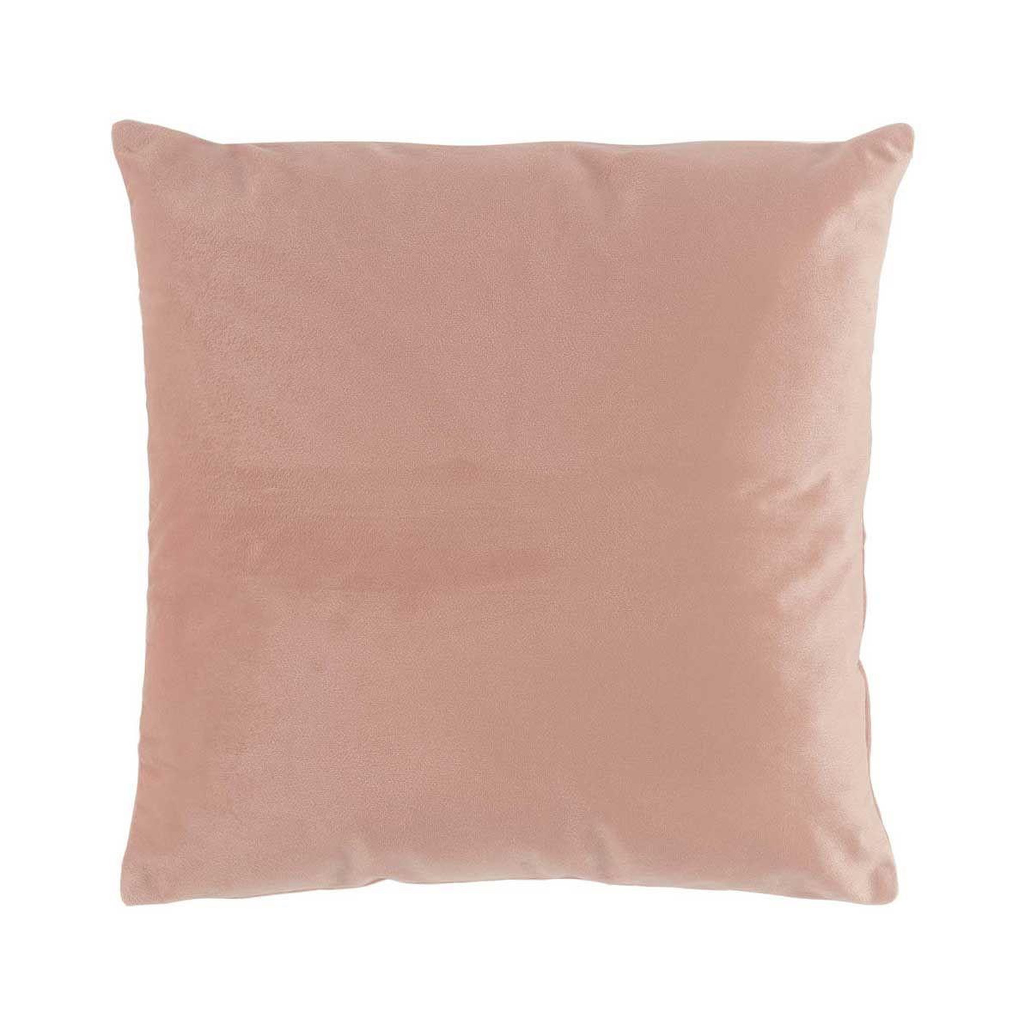 Voir la diapositive 2 : Douceur d'Intérieur Coussin déco uni  velvetine  40x40cm rose dragée