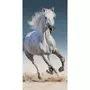Home Animal Déco - Serviette de Bain Coton Chevaux Blanc - Drap de plage 70x140 cm
