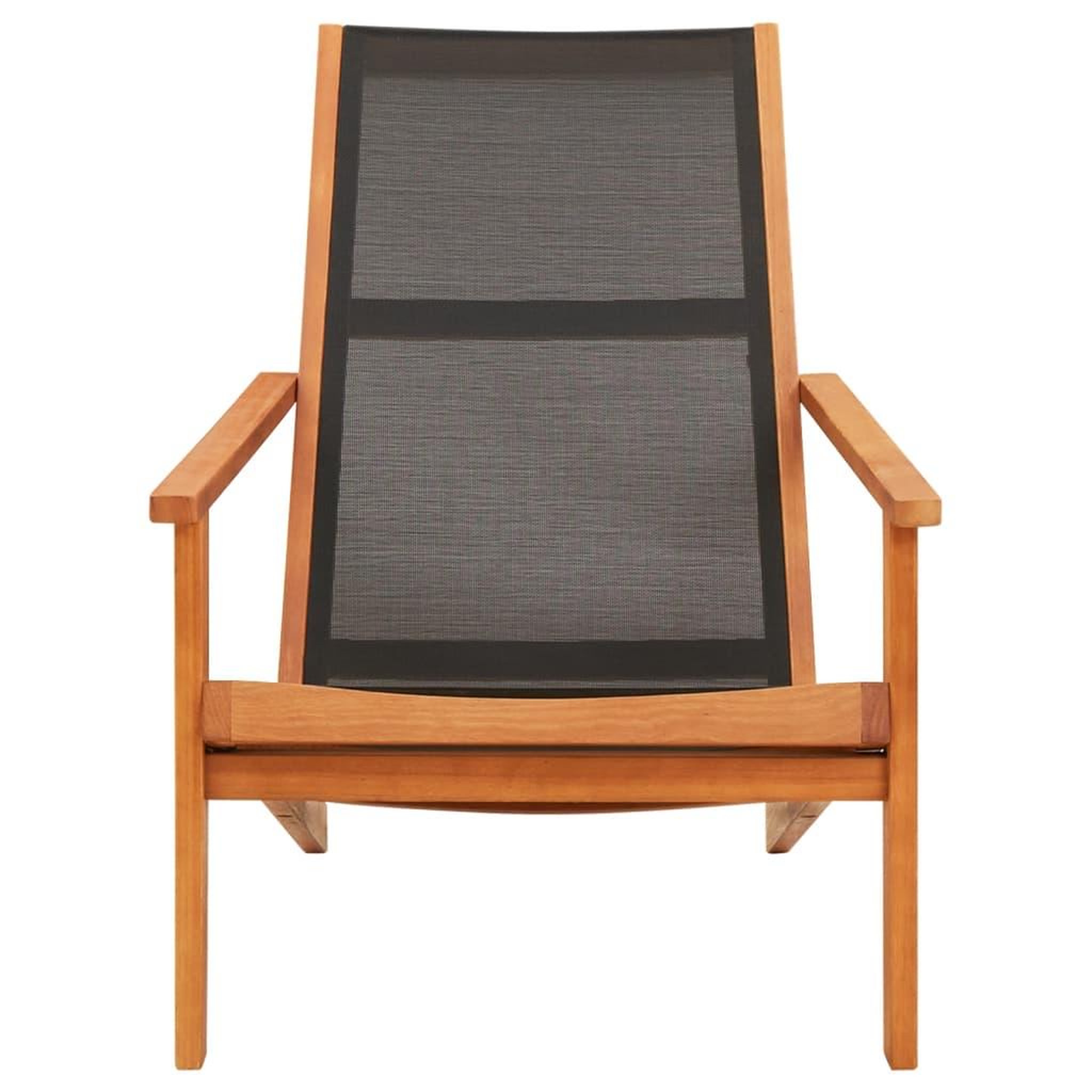 Voir la diapositive 2 : VIDAXL Chaise de jardin Noir Bois d'eucalyptus solide et textilene