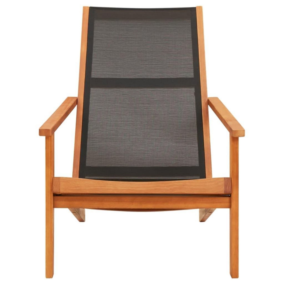 VIDAXL Chaise de jardin Noir Bois d'eucalyptus solide et textilene