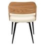 Voir la diapositive 5 : TOILINUX Lot de 2 Fauteuils de table assise bouclette Loki en contreplaqué et polyester - Beige et Blanc