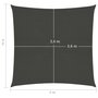 VIDAXL Voile d'ombrage 160 g/m^2 Anthracite 4x4 m PEHD