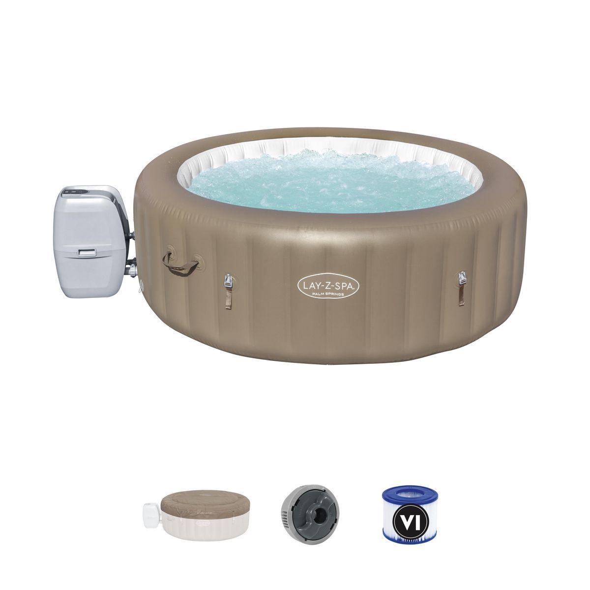 BESTWAY Spa gonflable rond - 4/6 places - Diam 1,96 x 0,71 m - LAY-Z-SPA PALM SPINGS