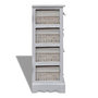 Voir la diapositive 4 : VIDAXL Etagere de rangement en bois 4 paniers en tissage Blanc