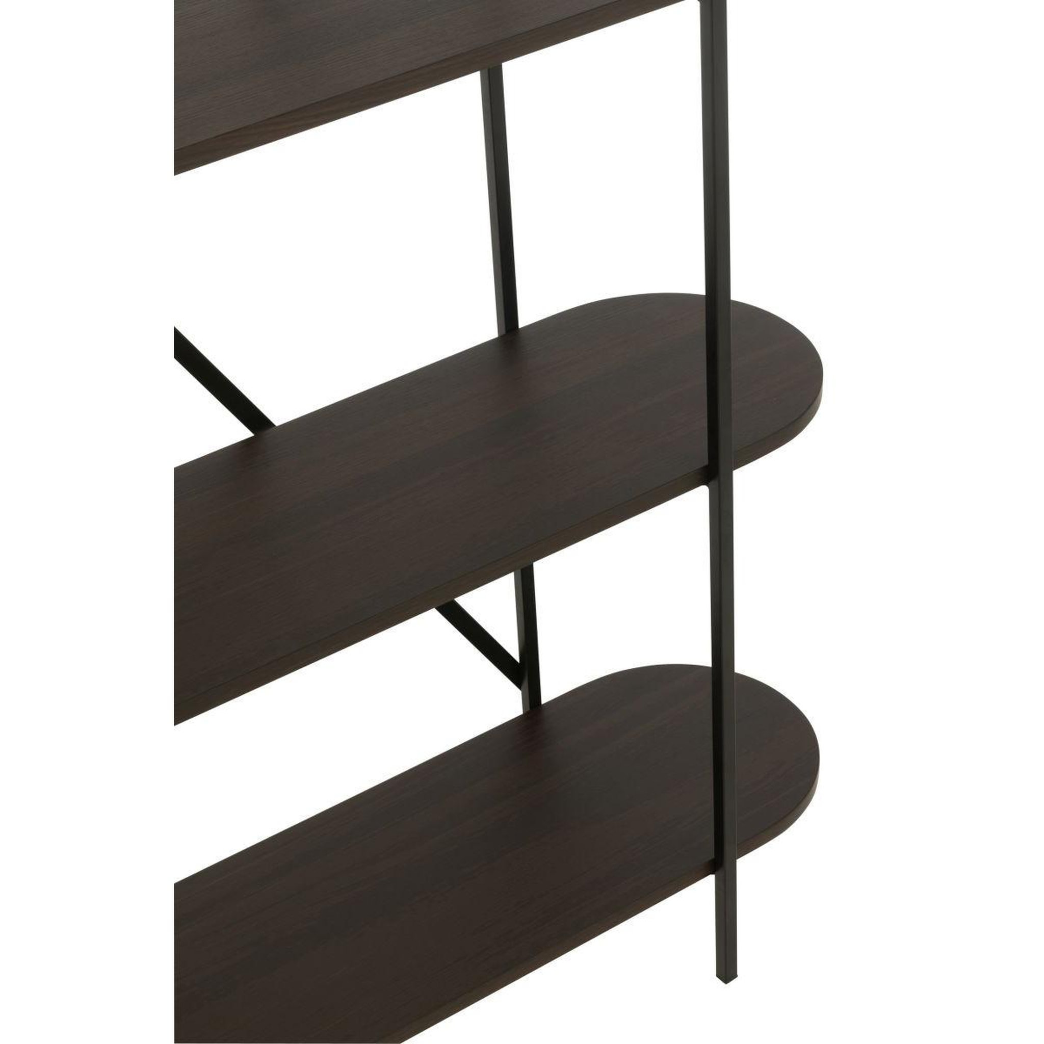 Voir la diapositive 6 : J-LINE Étagère ovale design  rodolfo  150cm marron foncé