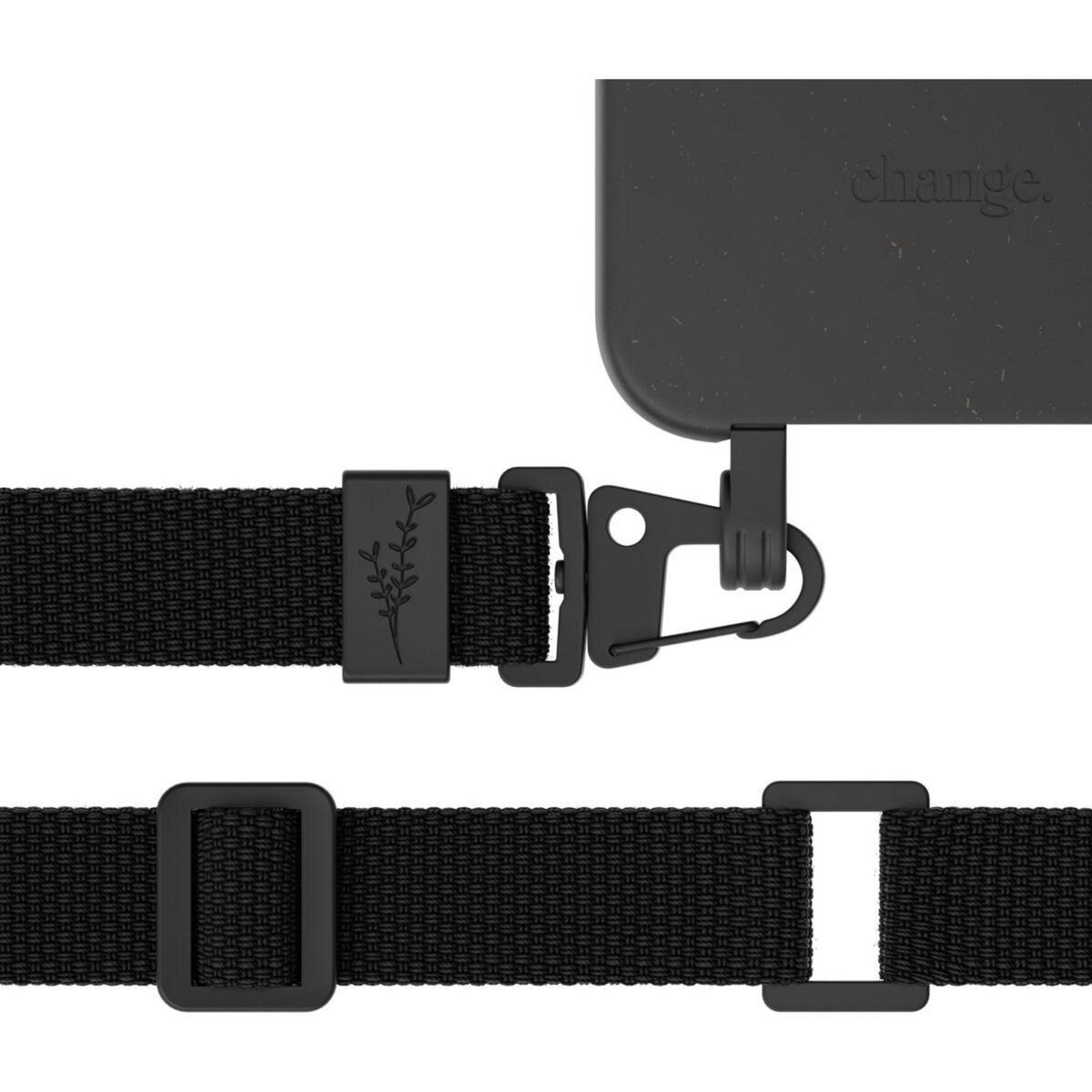 WOODCESSORIES Etui avec cordon iPhone 14 Tour de cou noir