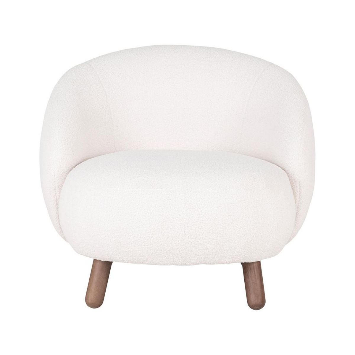 LISA DESIGN Nayeli - fauteuil avec pieds en bois d'hévéa - en tissu bouclette