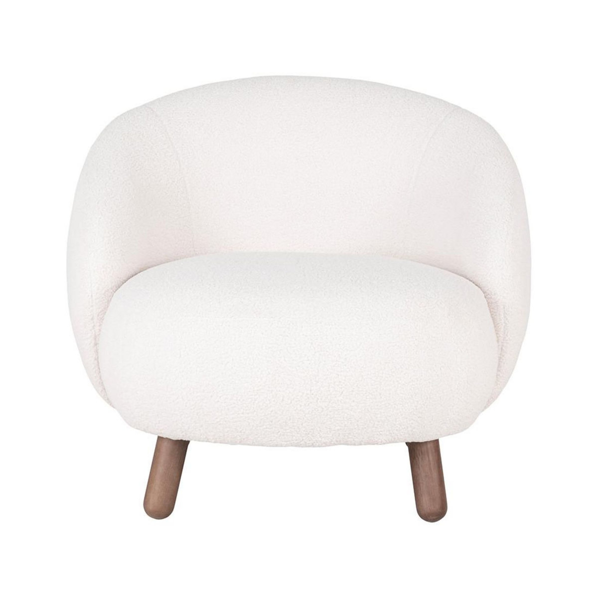 LISA DESIGN Nayeli - fauteuil avec pieds en bois d'hévéa - en tissu bouclette