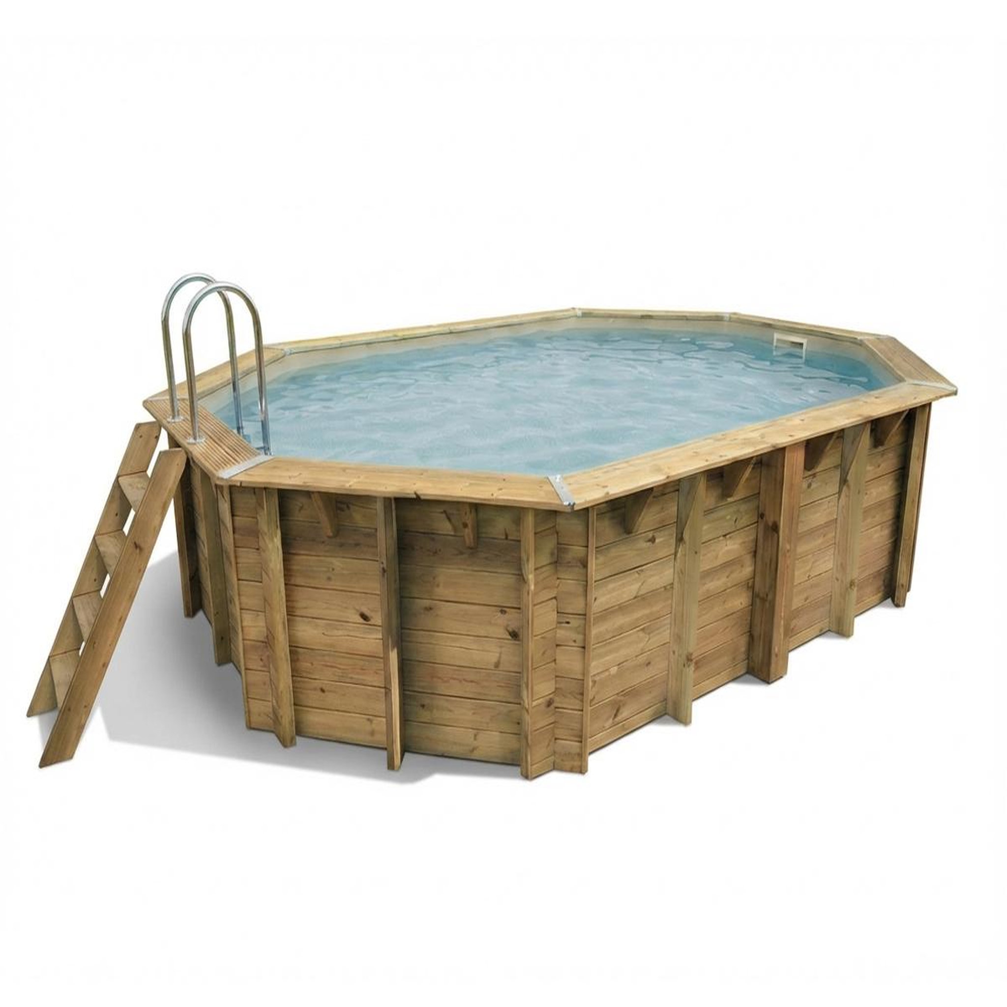 Ubbink Piscine bois Azura 6,10 x 4,00 x 1,20 m - Liner beige - Ubbink