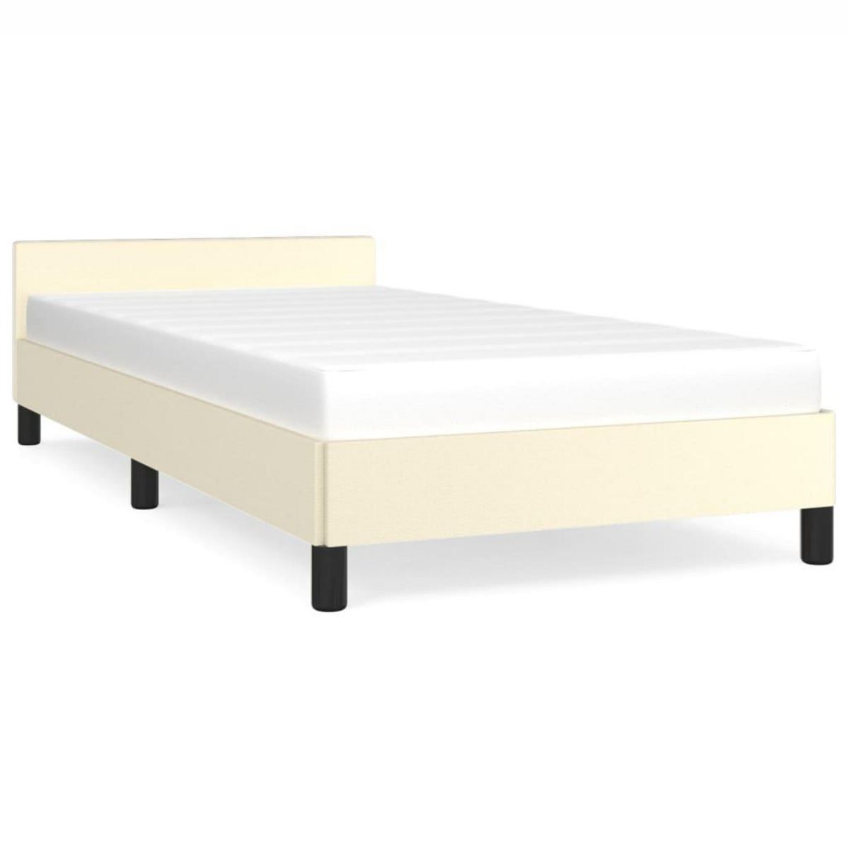 VIDAXL Cadre de lit avec tete de lit sans matelas creme 100x200 cm