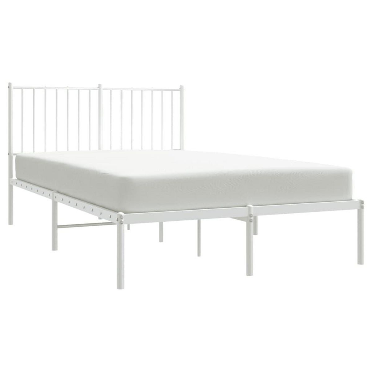 VIDAXL Cadre de lit metal sans matelas et tete de lit blanc 120x190 cm