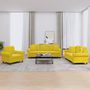 Voir la diapositive 1 : VIDAXL Ensemble de canapes 3 pcs avec coussins jaune velours
