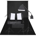 VIDAXL Kit de studio photo avec eclairage et toile de fond