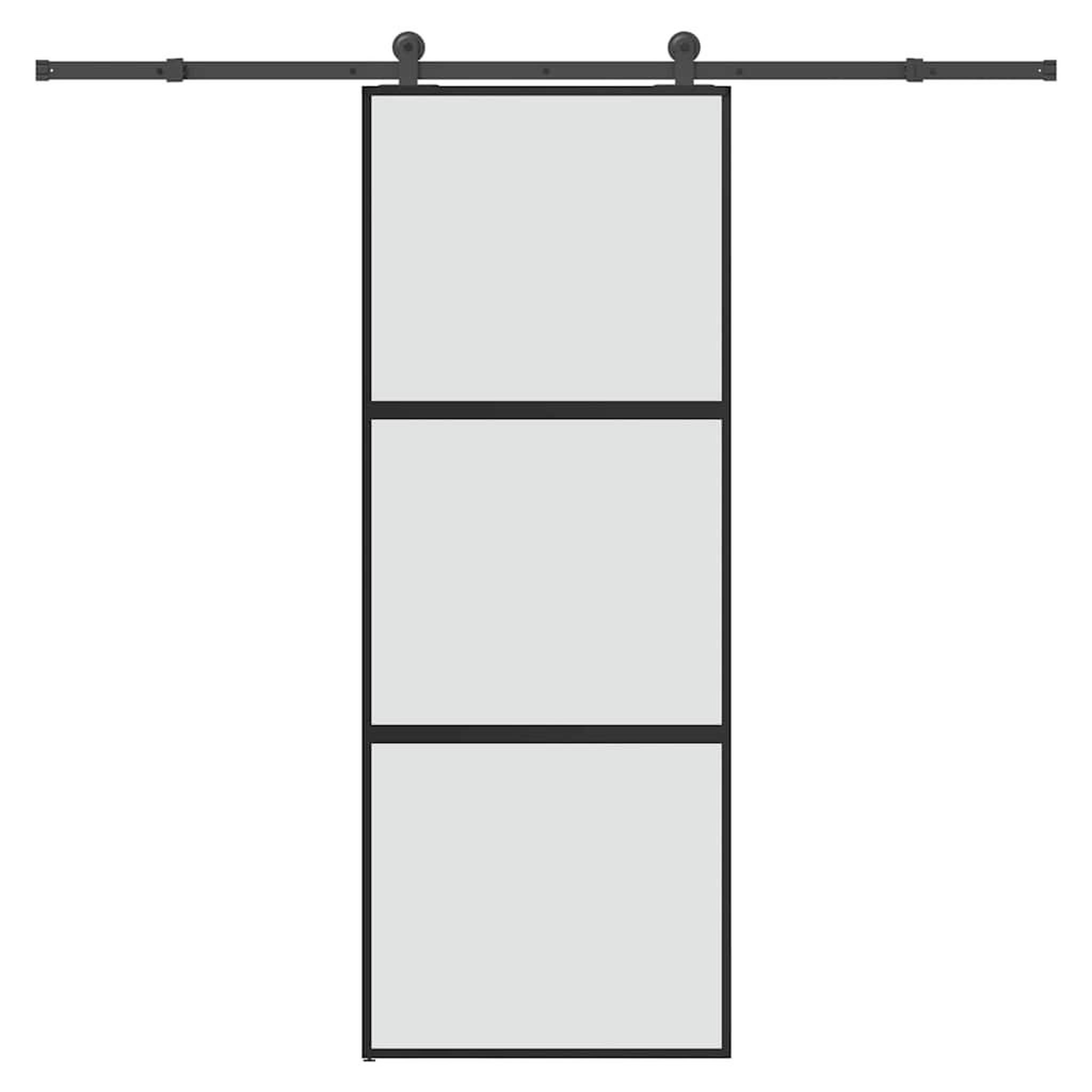VIDAXL Porte coulissante kit de quincaillerie trempe verre aluminium
