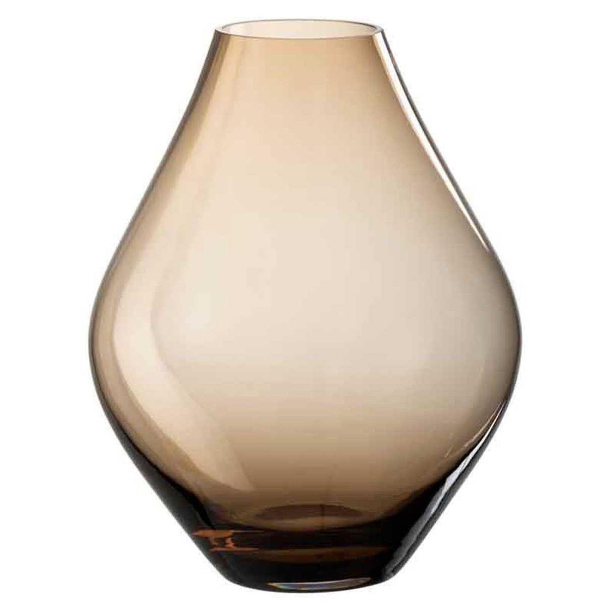 J-LINE Vase design en verre  abby  28cm ambre marron