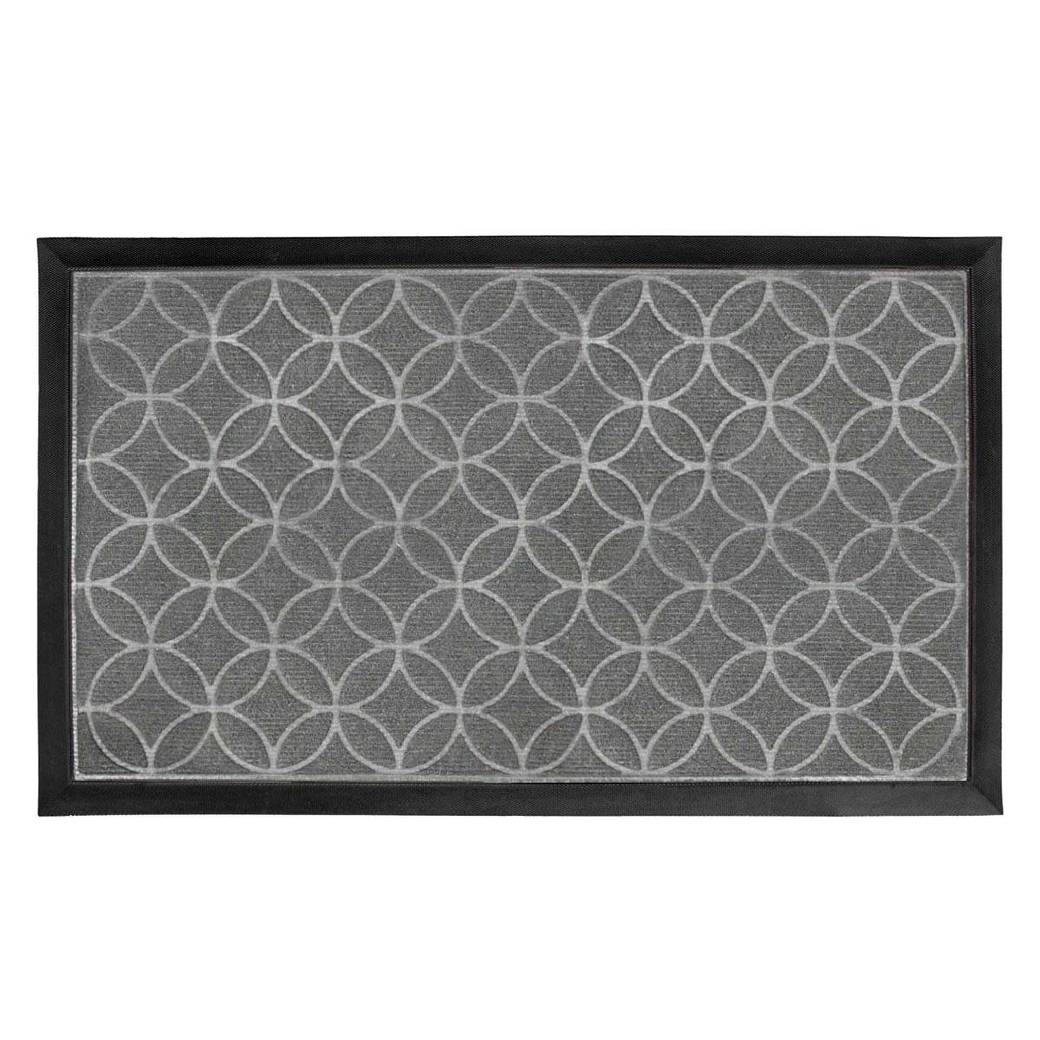 Douceur d'Intérieur Tapis d'entrée en relief  emilio  45x75cm gris