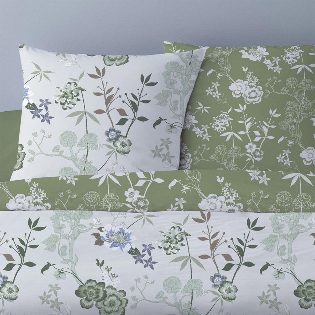 Dourev Housse de couette 240x220 Hana vert + 2 taies