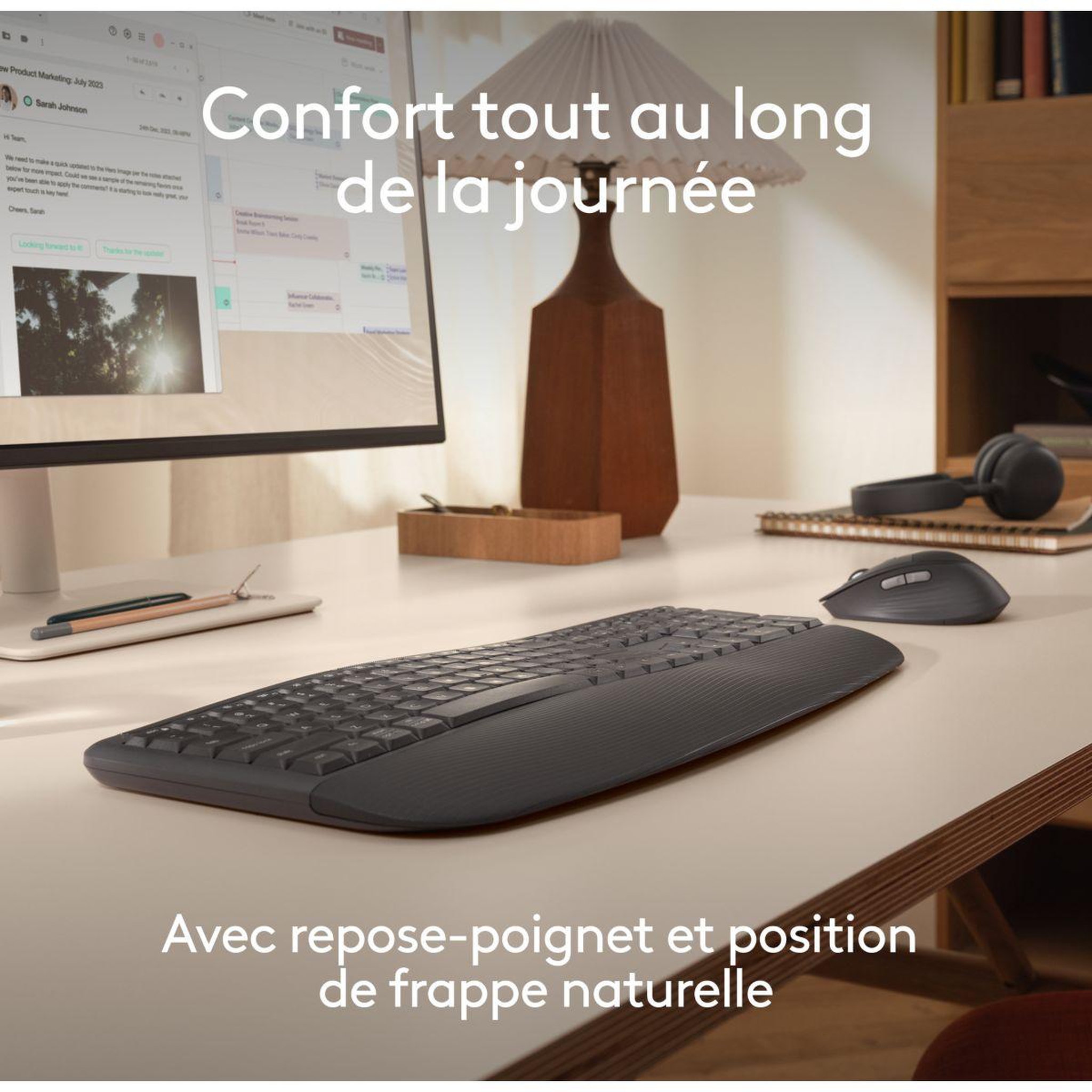Voir la diapositive 4 : Logitech Clavier sans fil signature comfort plus mk880 graphite