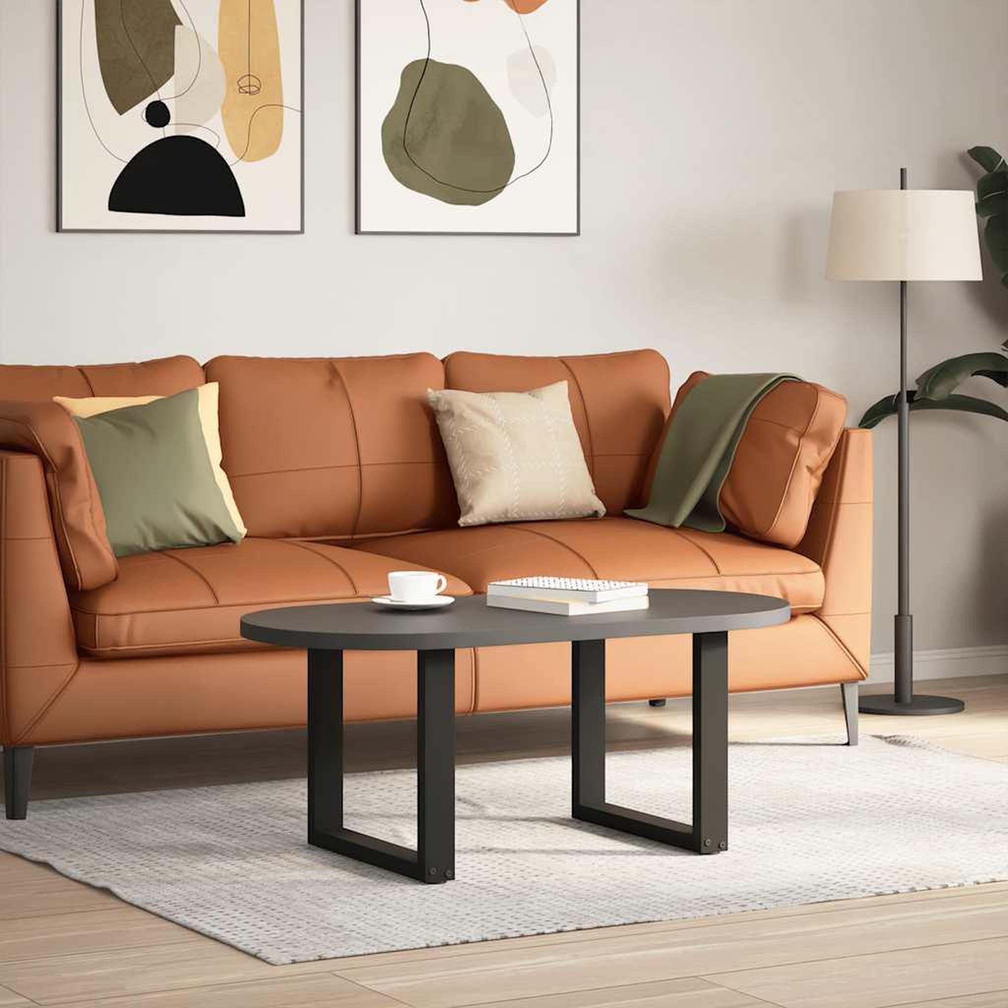 Voir la diapositive 2 : VIDAXL Pieds de table basse forme de U 2 pcs noir 50x(42-43) cm acier