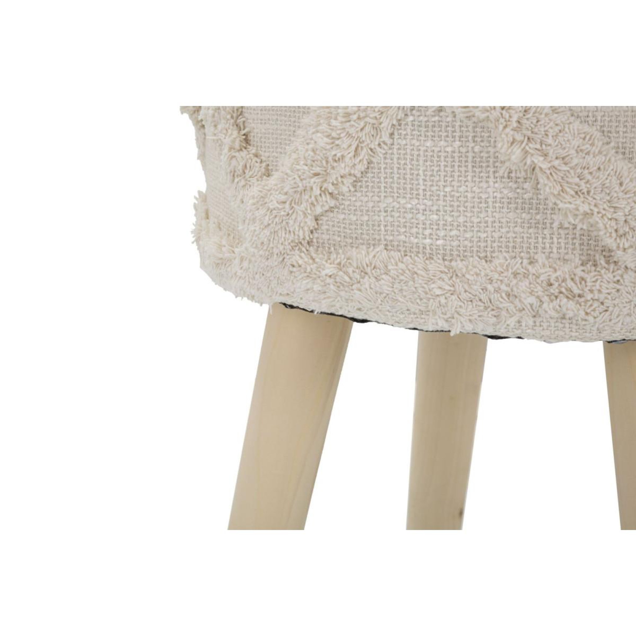 Voir la diapositive 2 : Paris Prix Tabouret effet tufté  damasco  41cm beige