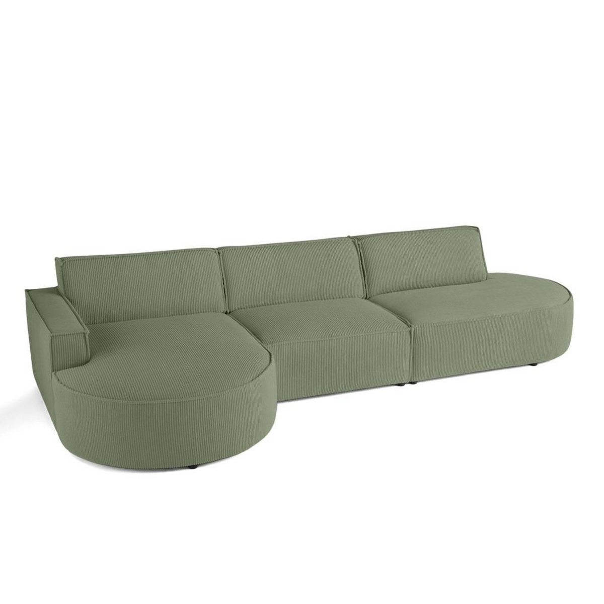 LISA DESIGN Spiaggia - canapé d'angle gauche - forme arrondie - 5 places - en velours côtelé