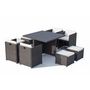 Voir la diapositive 1 : CONCEPT USINE Table et chaise 8 places encastrables alu résine gris-blanc SUNSET