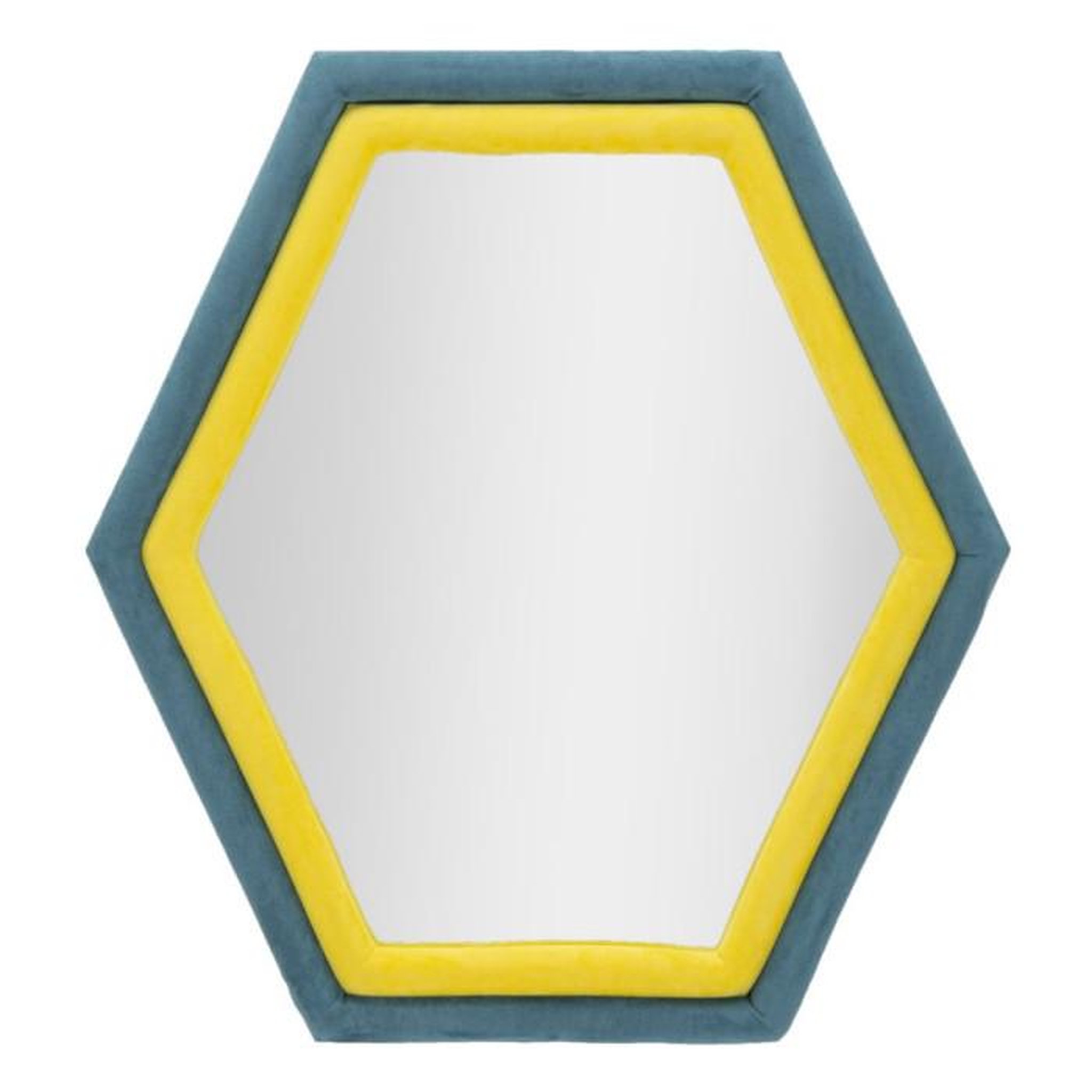Paris Prix Miroir Mural en Velours  Tony  80cm Bleu & Jaune