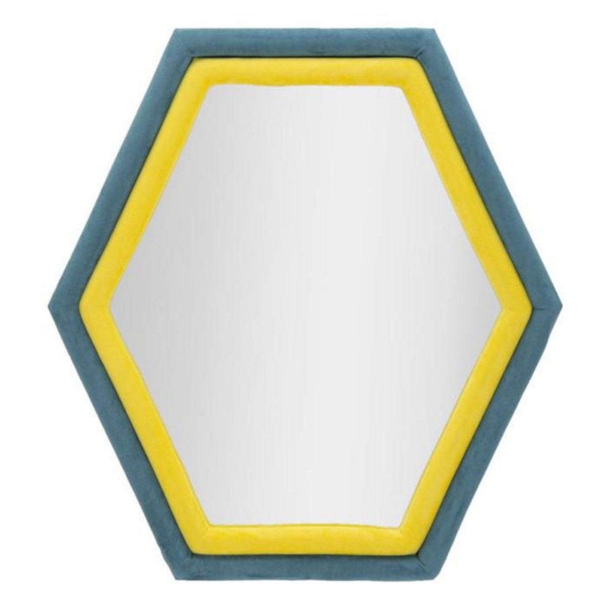 Paris Prix Miroir Mural en Velours  Tony  80cm Bleu & Jaune