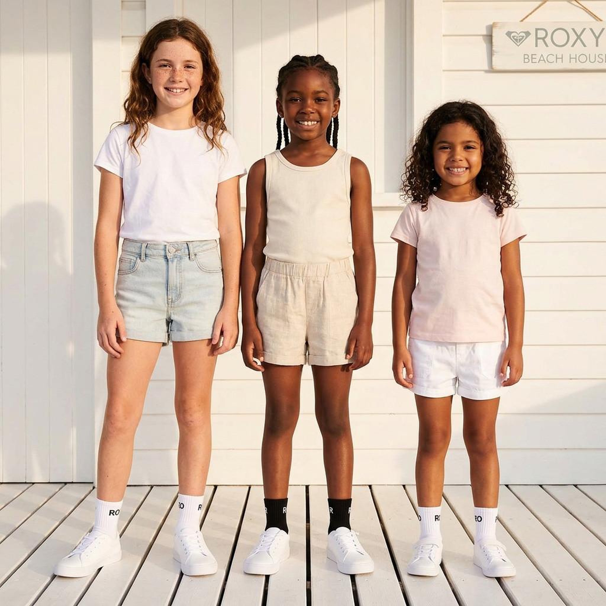 Voir la diapositive 2 : ROXY Roxy chaussettes fille quarter pack 6 - coton respirant
