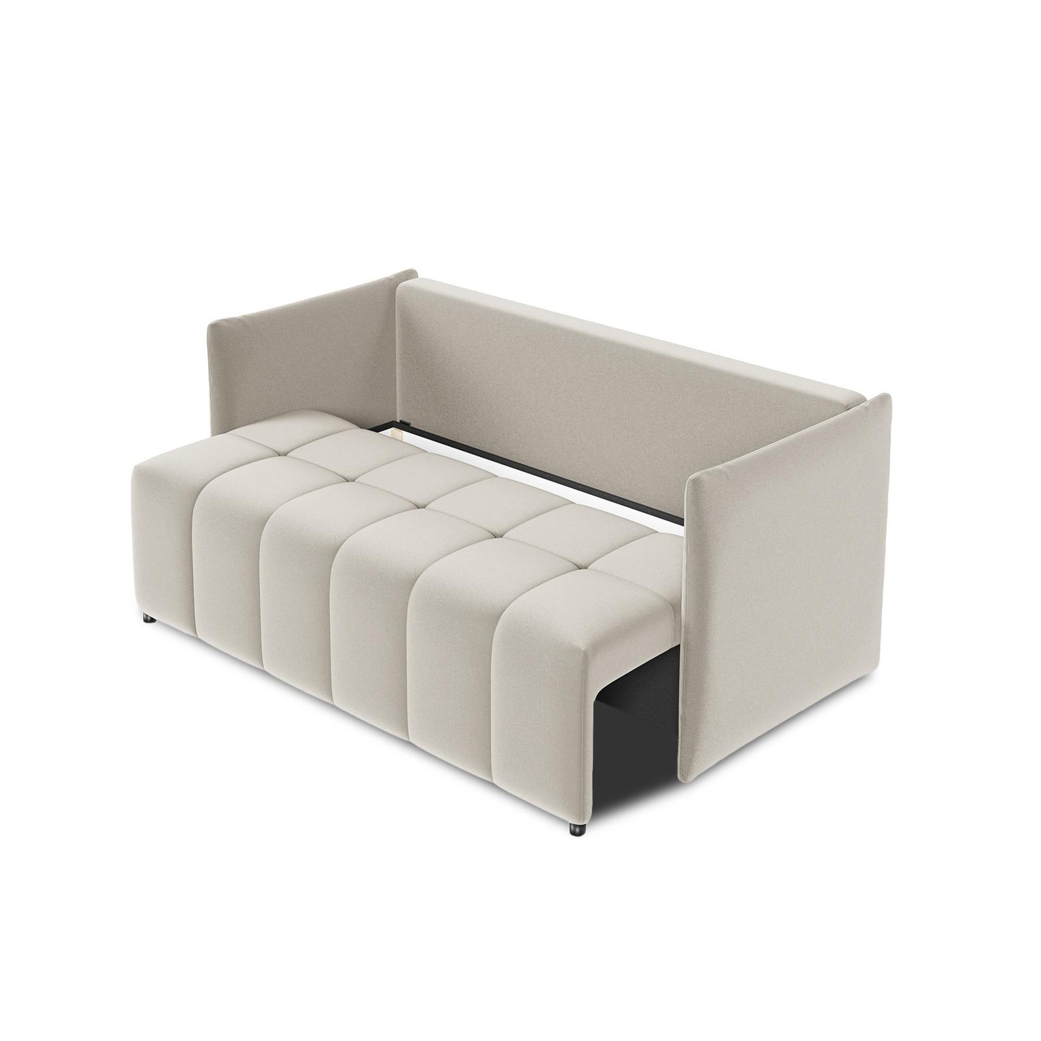 Voir la diapositive 2 : BEST MOBILIER Petra - canapé 3 places convertible avec coffre - en velours