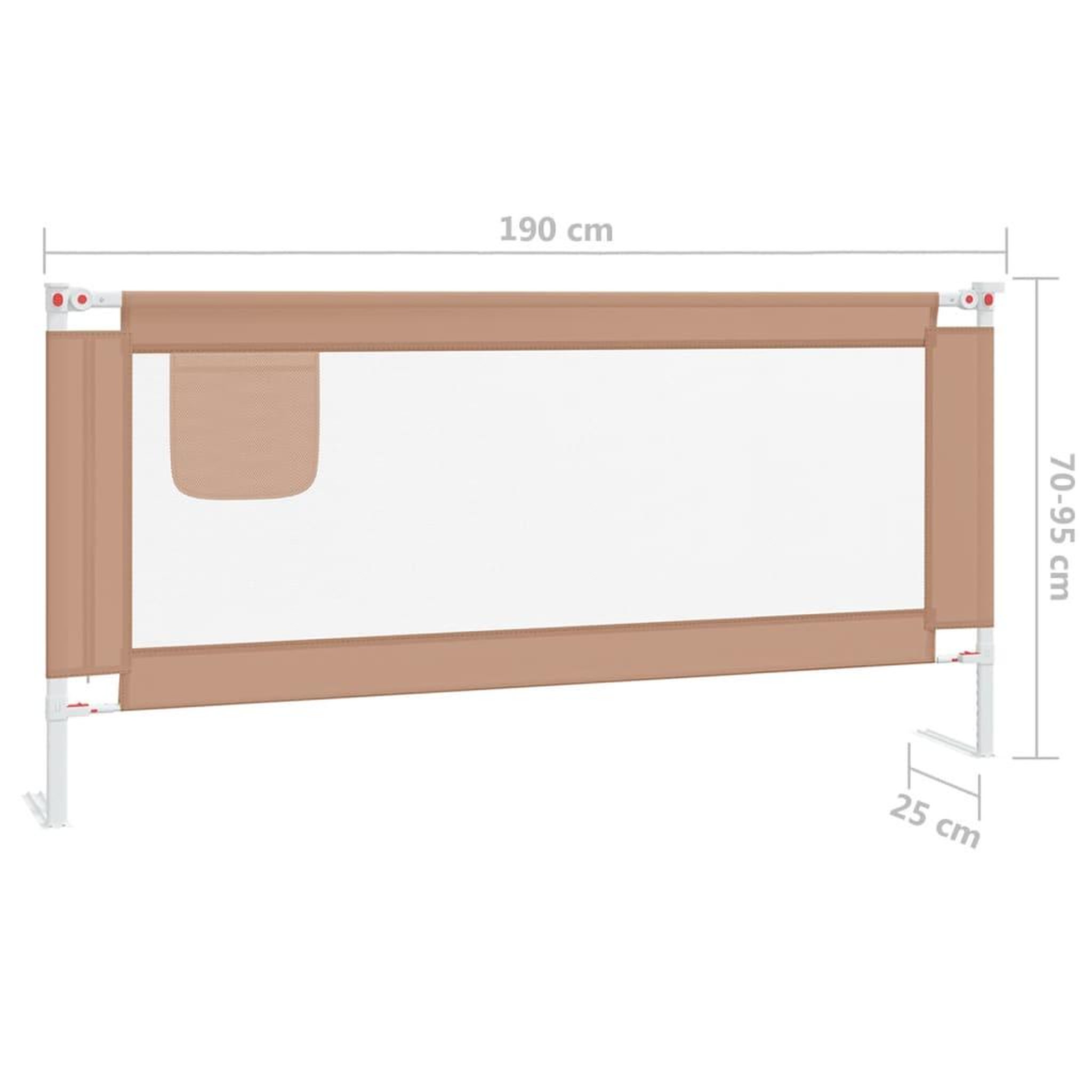 Voir la diapositive 6 : VIDAXL Barriere de securite de lit d'enfant Taupe 190x25 cm Tissu